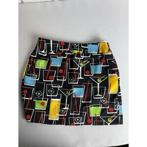 ladies Loudmouth Golf skort size 0 Cocktail Print pockets